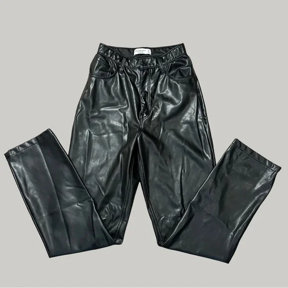 EUC Abercrombie & Fitch High Rise Faux Leather Pants - Picture 3 of 5